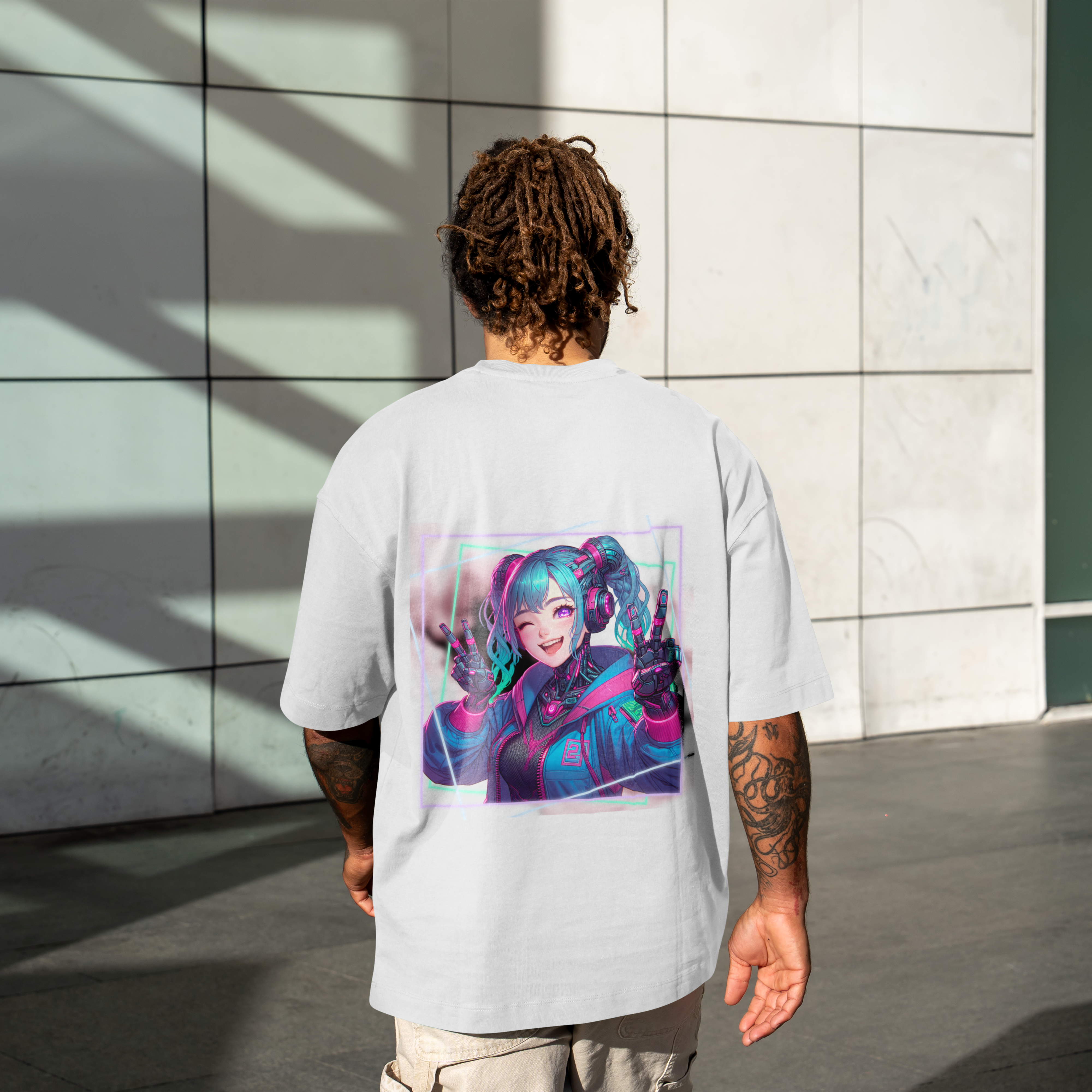 Estilo cibernético kawaii: chica androide