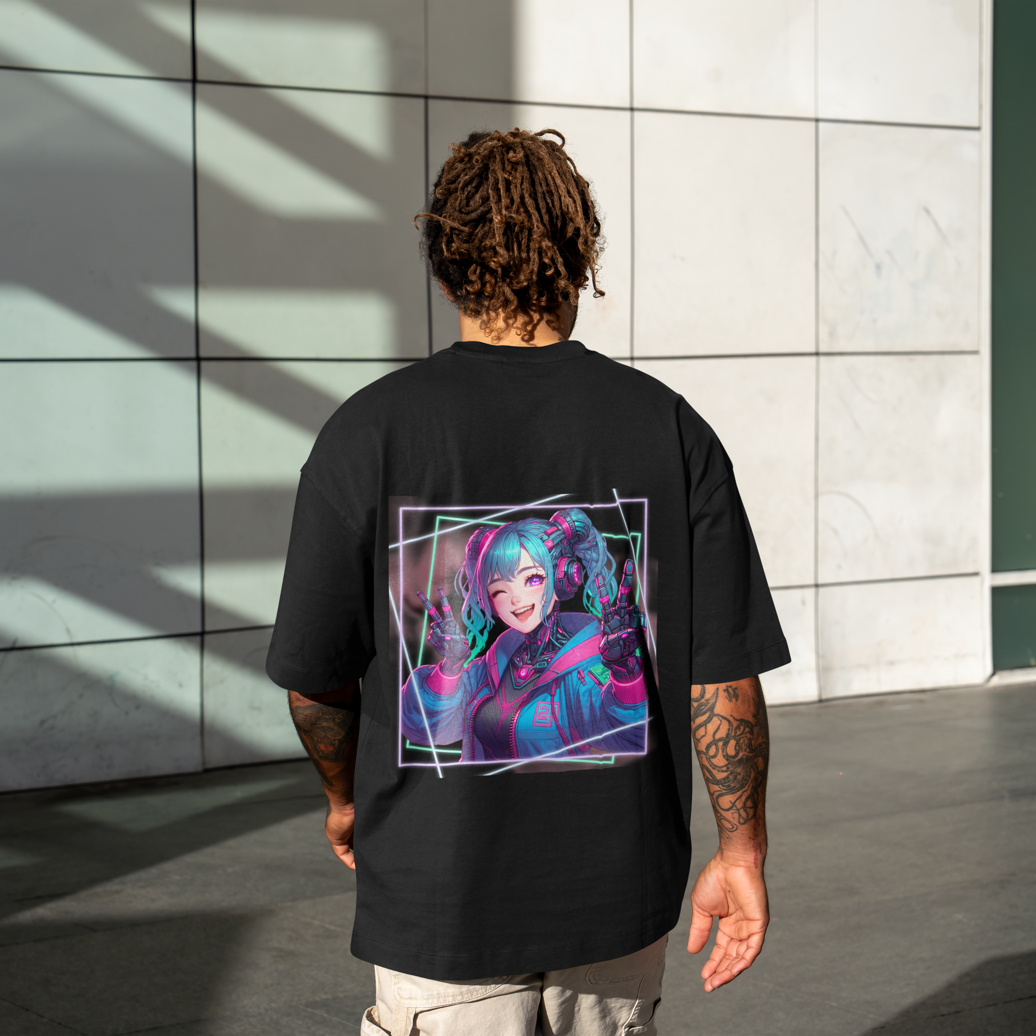 Estilo cibernético kawaii: chica androide