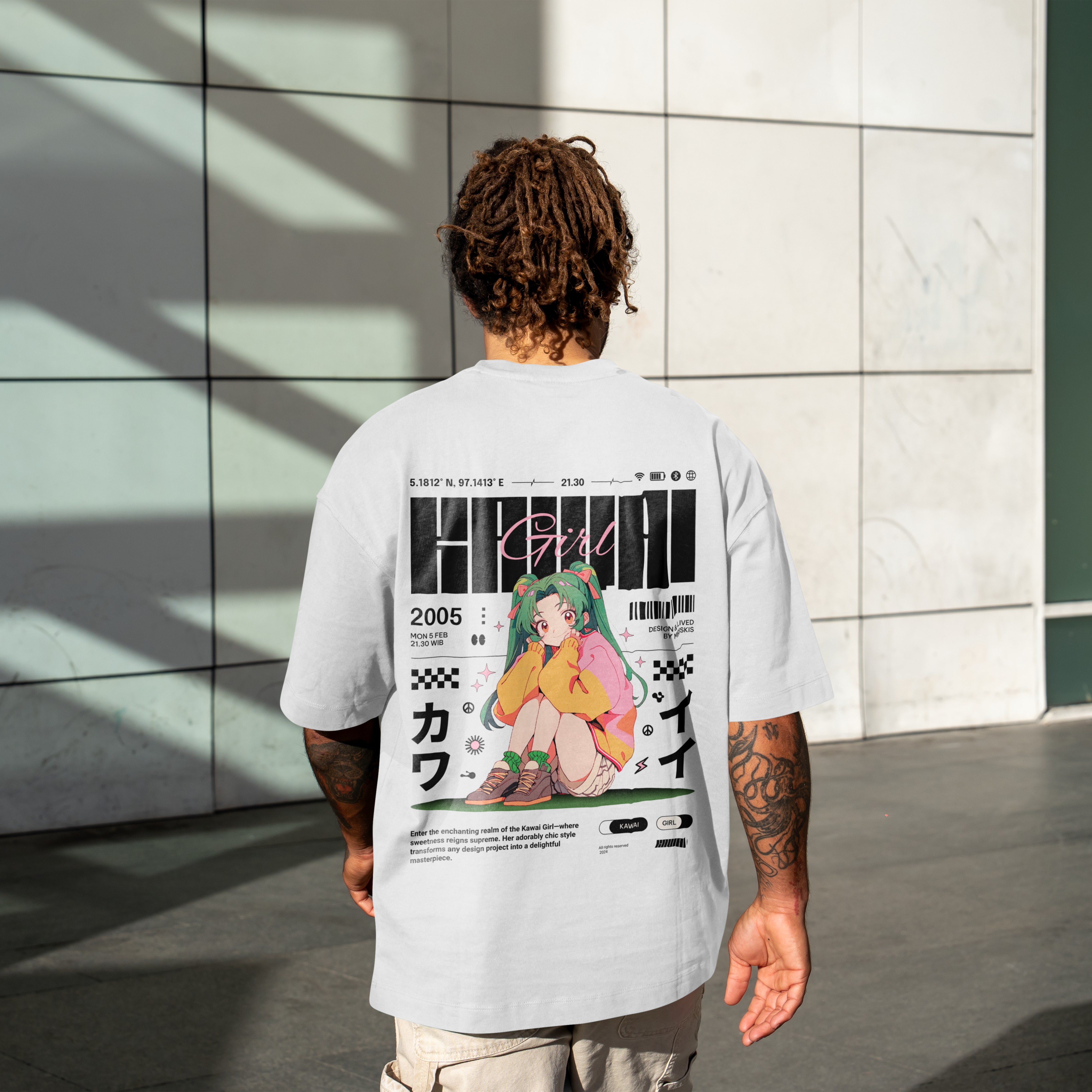 Chica Kawaii Estilo Oversize