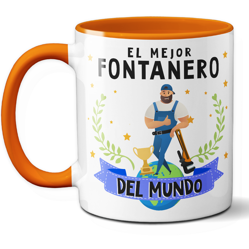 Taza Original 'El mejor fontanero del mundo' - Ref. 47 - Cerámica 325 ml