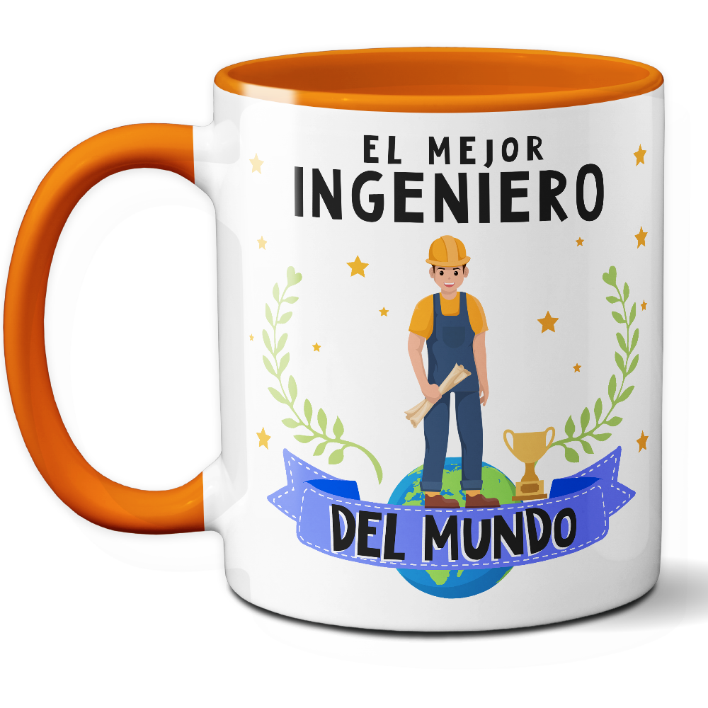 Taza Original 'El mejor ingeniero del mundo' - Ref. 56 - Cerámica 325 ml