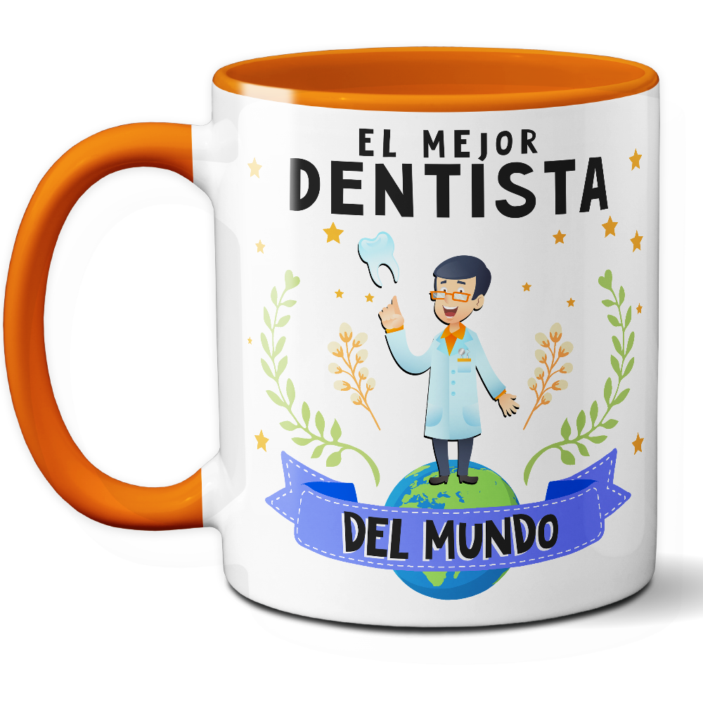 Taza Original 'El mejor dentista del mundo' - Ref. 37 - Cerámica 325 ml