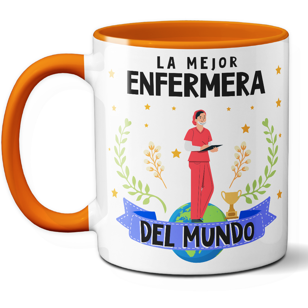 Taza Original 'La mejor enfermera del mundo' - Ref. 40 - Cerámica 325 ml