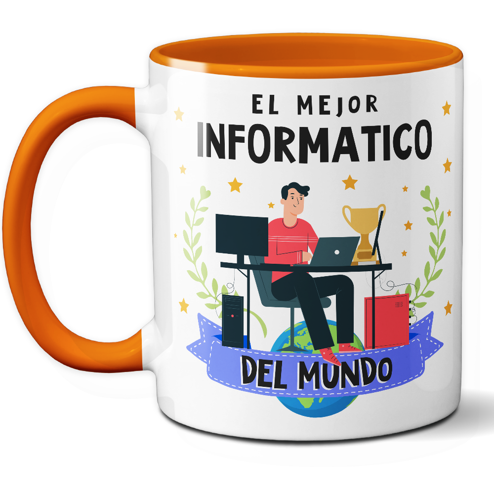 Taza Original 'El mejor informático del mundo' - Ref. 54 - Cerámica 325 ml