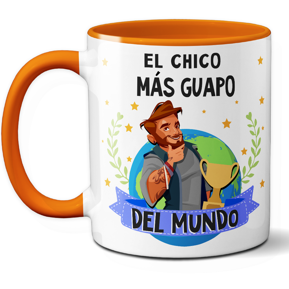 Taza Divertida 'El chico más guapo del mundo' - Ref. 93 - Cerámica 325 ml
