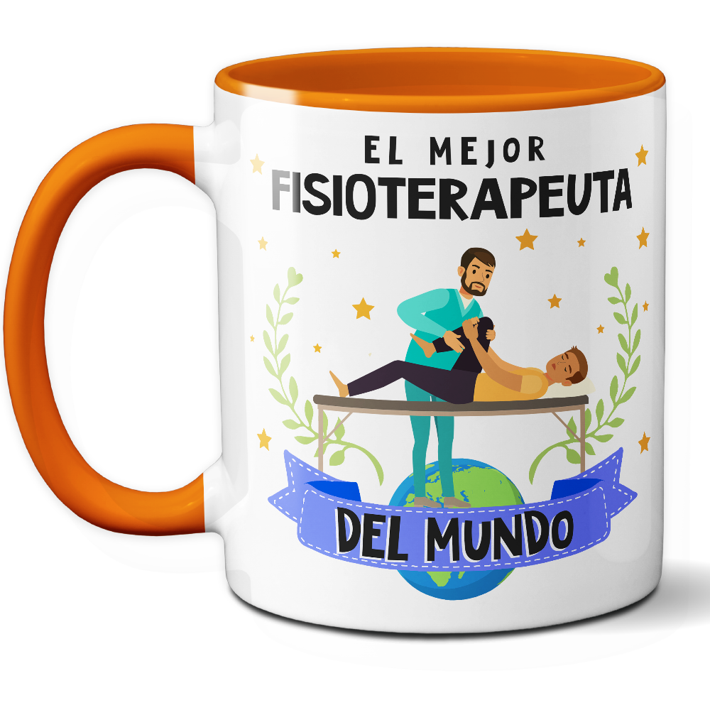 Taza Original 'El mejor fisioterapeuta del mundo' - Ref. 45 - Cerámica 325 ml