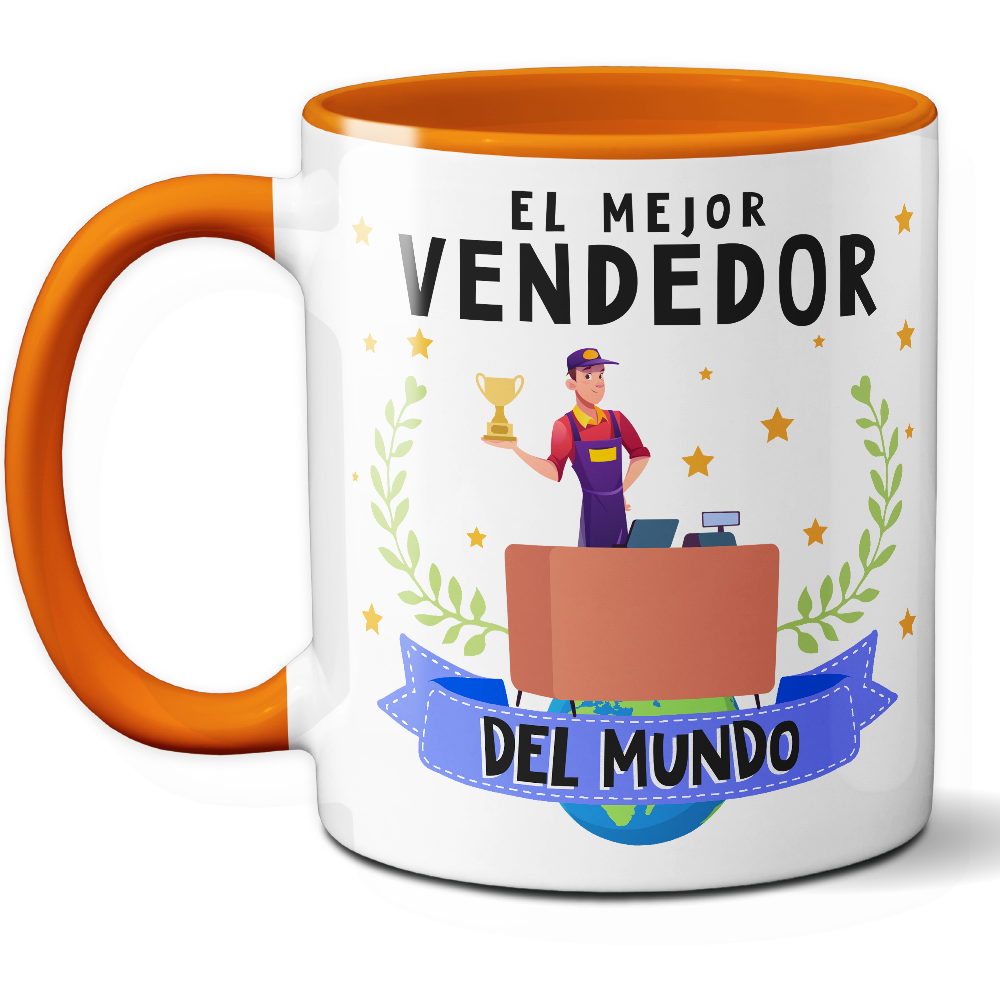 Taza Original 'El mejor vendedor del mundo' - Ref. 83 - Cerámica 325 ml