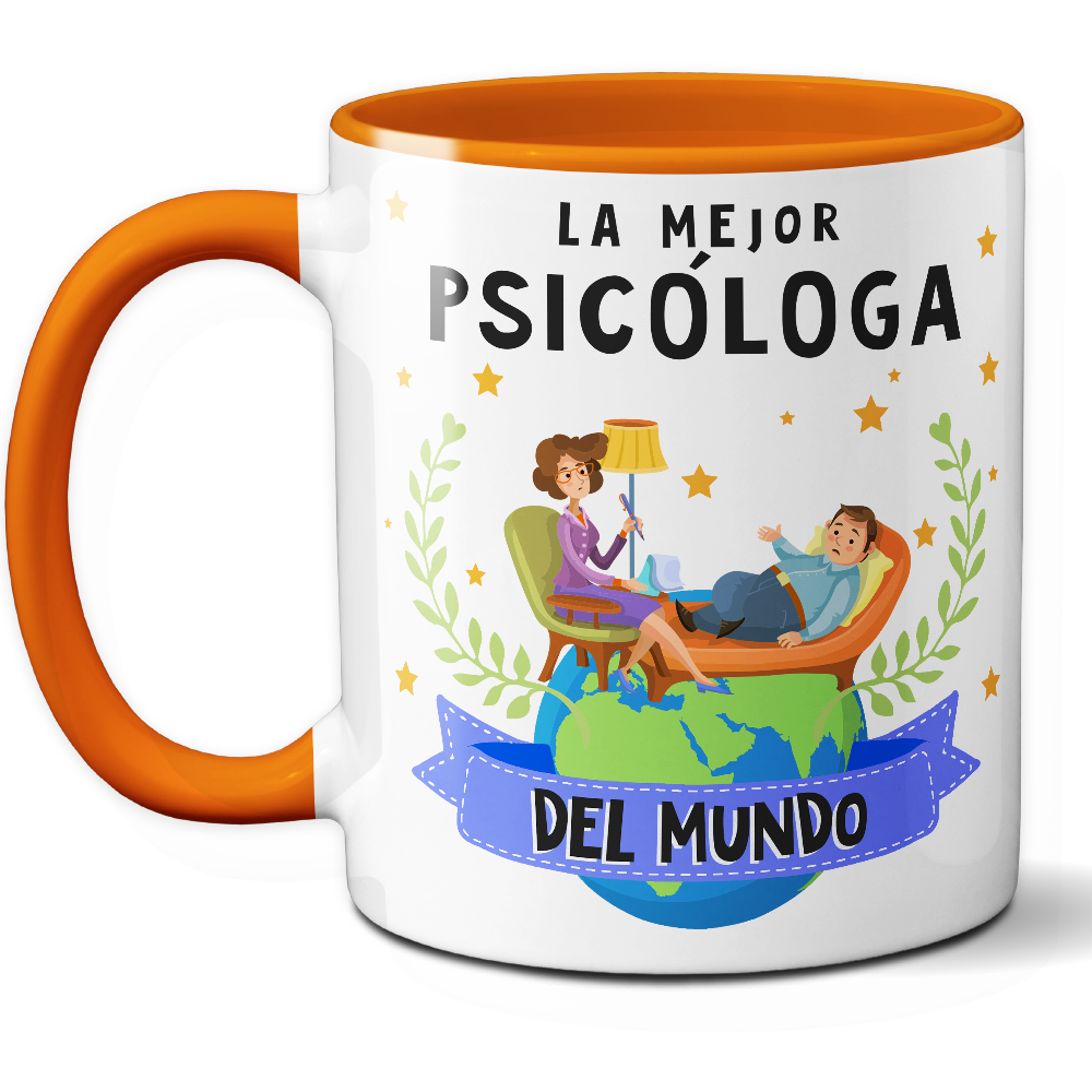 Taza Original 'La mejor psicóloga del mundo' - Ref. 75 - Cerámica 325 ml
