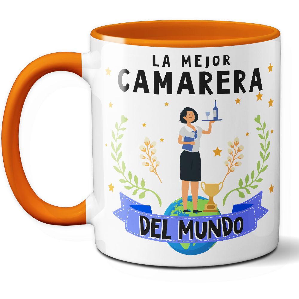 Taza Original 'La mejor camarera del mundo' - Ref. 32 - Cerámica 325 ml