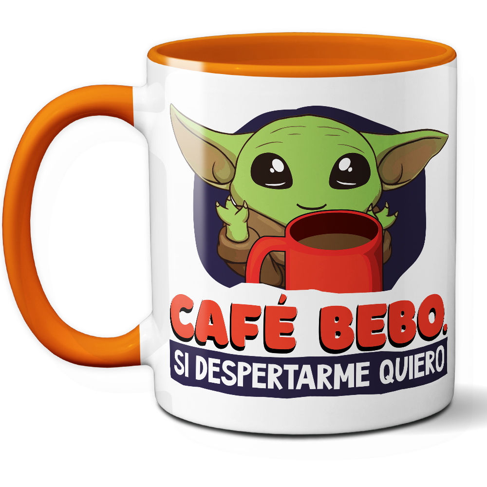 Taza Divertida 'Café bebo, si despertarme quiero' - Ref. 18 - Cerámica 325 ml