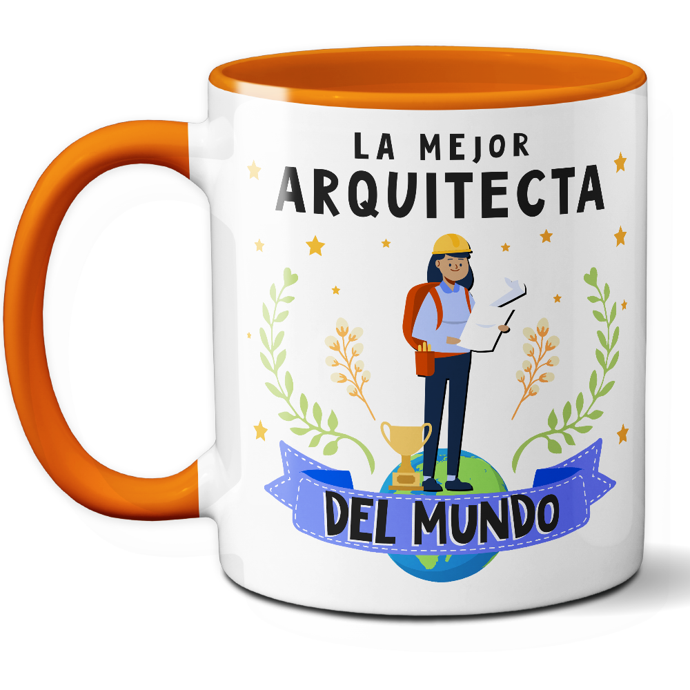 Taza Original 'La mejor arquitecta del mundo' - Ref. 29 - Cerámica 325 ml