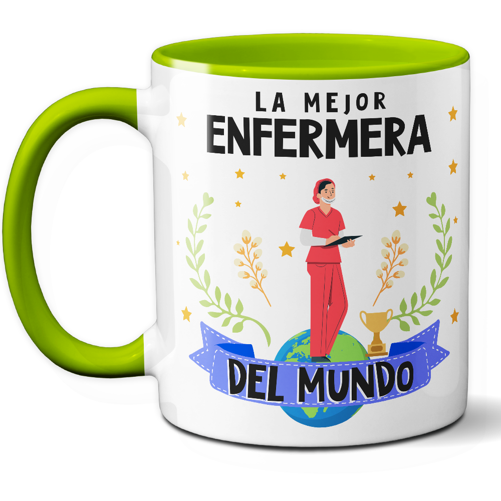 Taza Original 'La mejor enfermera del mundo' - Ref. 40 - Cerámica 325 ml