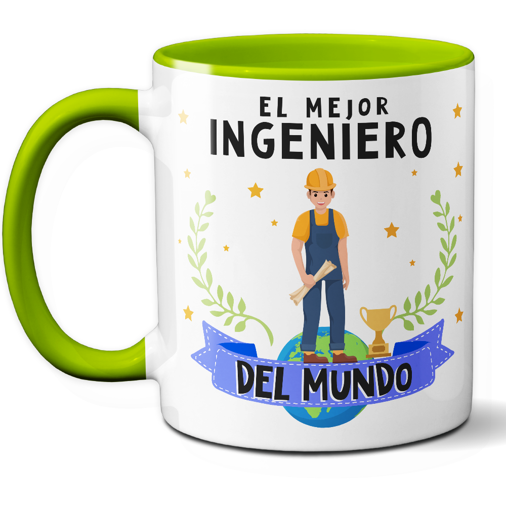 Taza Original 'El mejor ingeniero del mundo' - Ref. 56 - Cerámica 325 ml