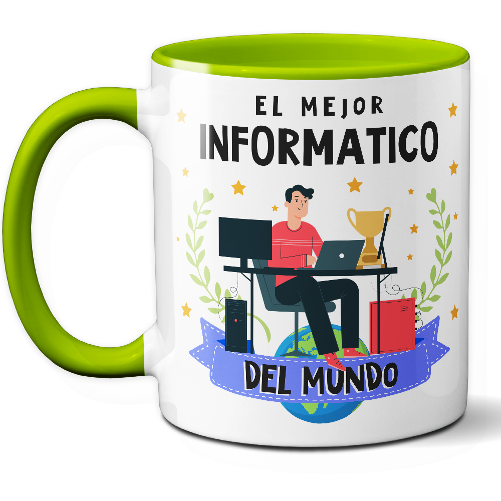 Taza Original 'El mejor informático del mundo' - Ref. 54 - Cerámica 325 ml