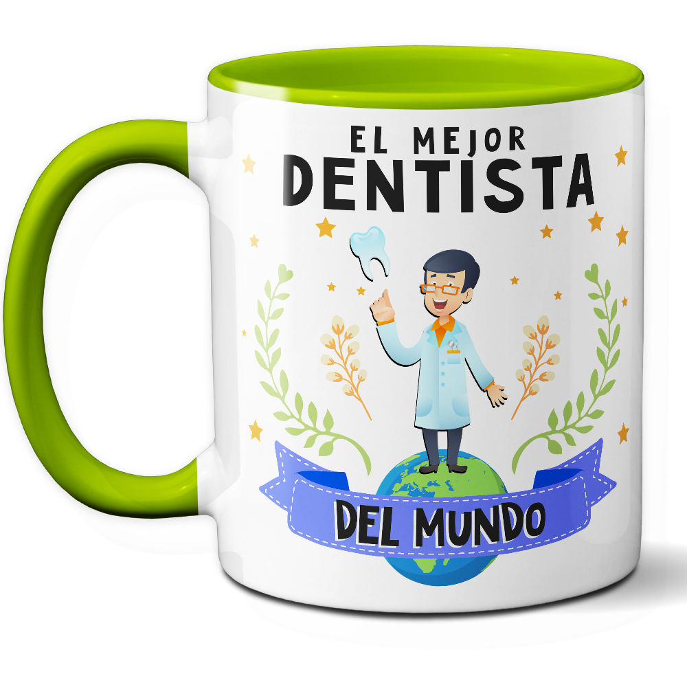Taza Original 'El mejor dentista del mundo' - Ref. 37 - Cerámica 325 ml