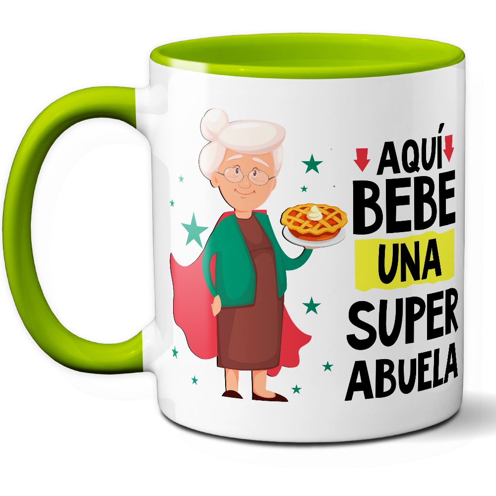 Taza Divertida 'Aquí bebe una súper abuela' - Ref. 20 - Cerámica 325 ml