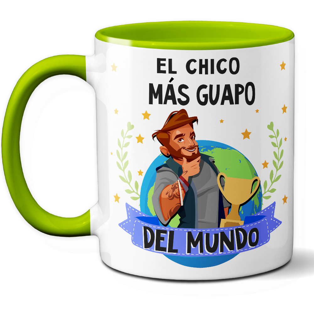 Taza Divertida 'El chico más guapo del mundo' - Ref. 93 - Cerámica 325 ml