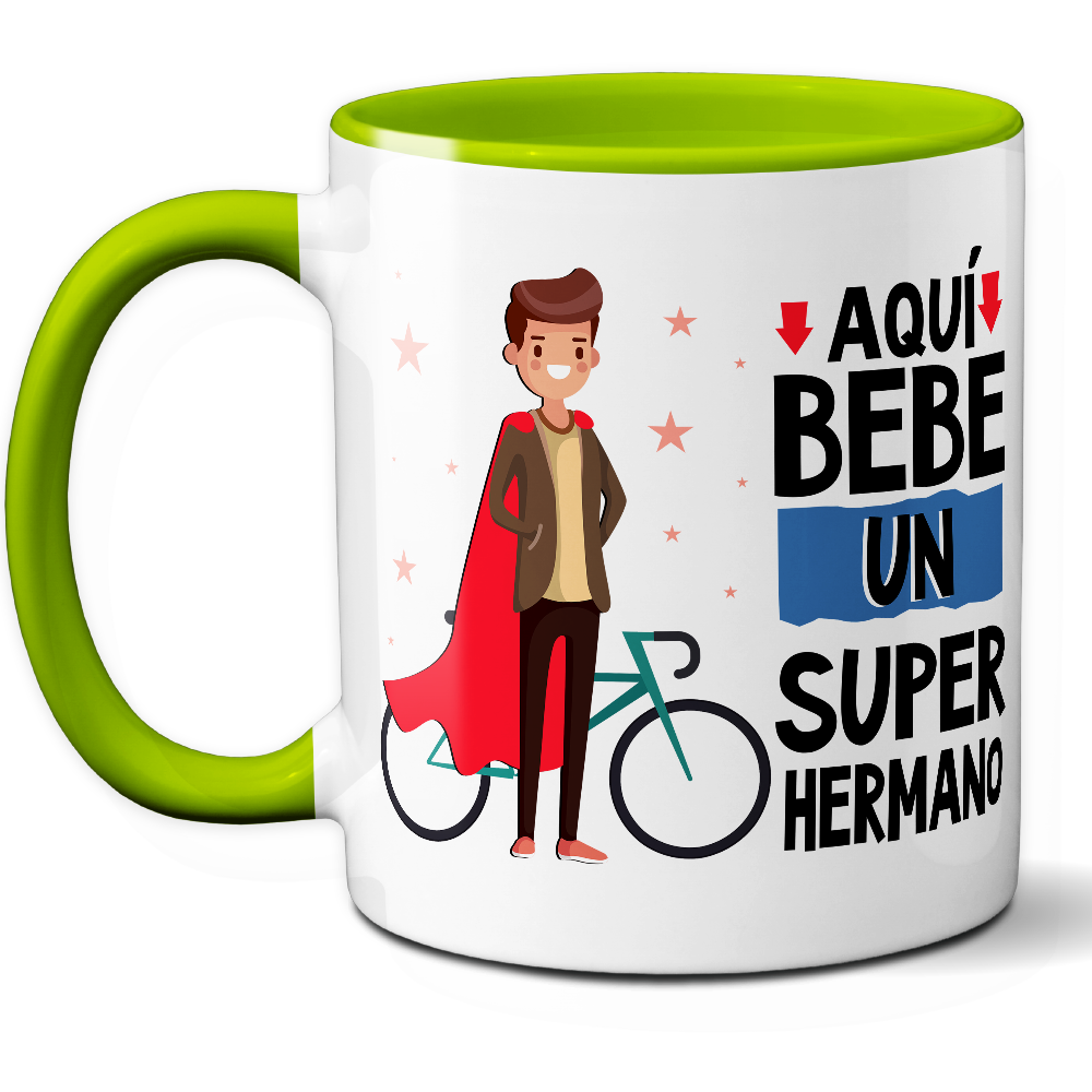Taza Divertida 'Aquí bebe un súper hermano' - Ref. 23 - Cerámica 325 ml