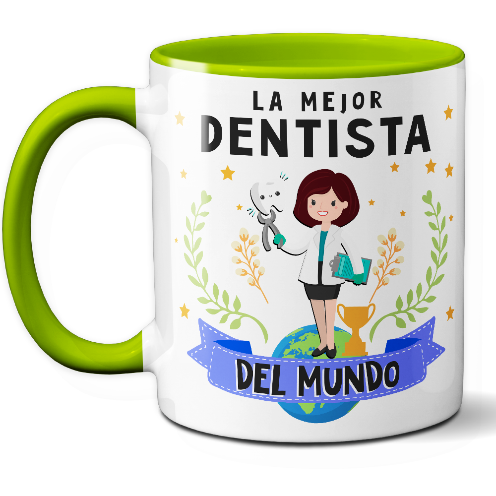 Taza Original 'La mejor dentista del mundo' - Ref. 36 - Cerámica 325 ml