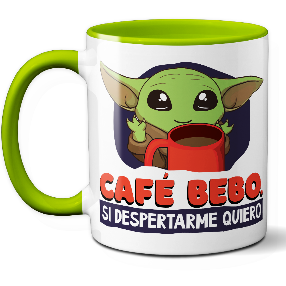 Taza Divertida 'Café bebo, si despertarme quiero' - Ref. 18 - Cerámica 325 ml