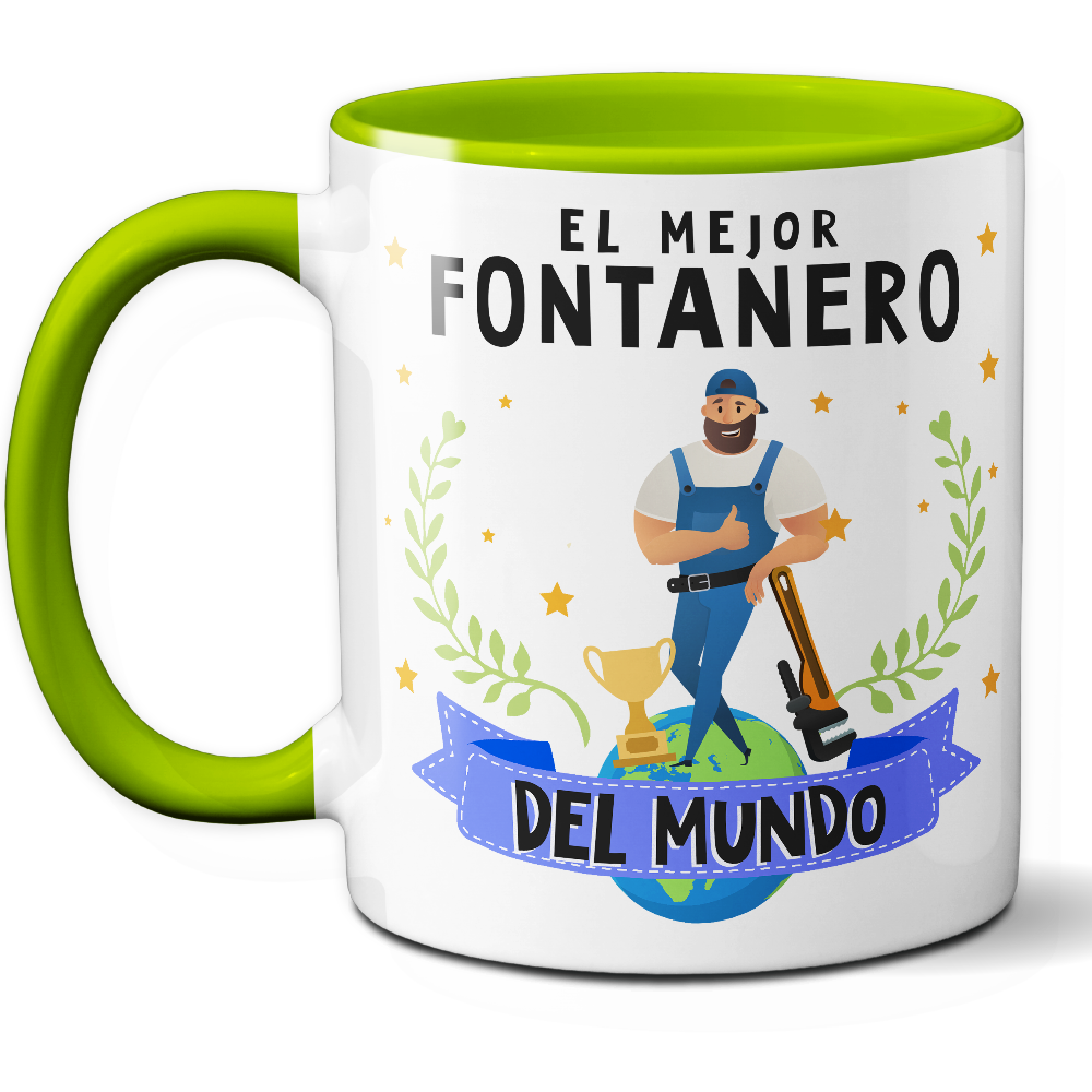 Taza Original 'El mejor fontanero del mundo' - Ref. 47 - Cerámica 325 ml