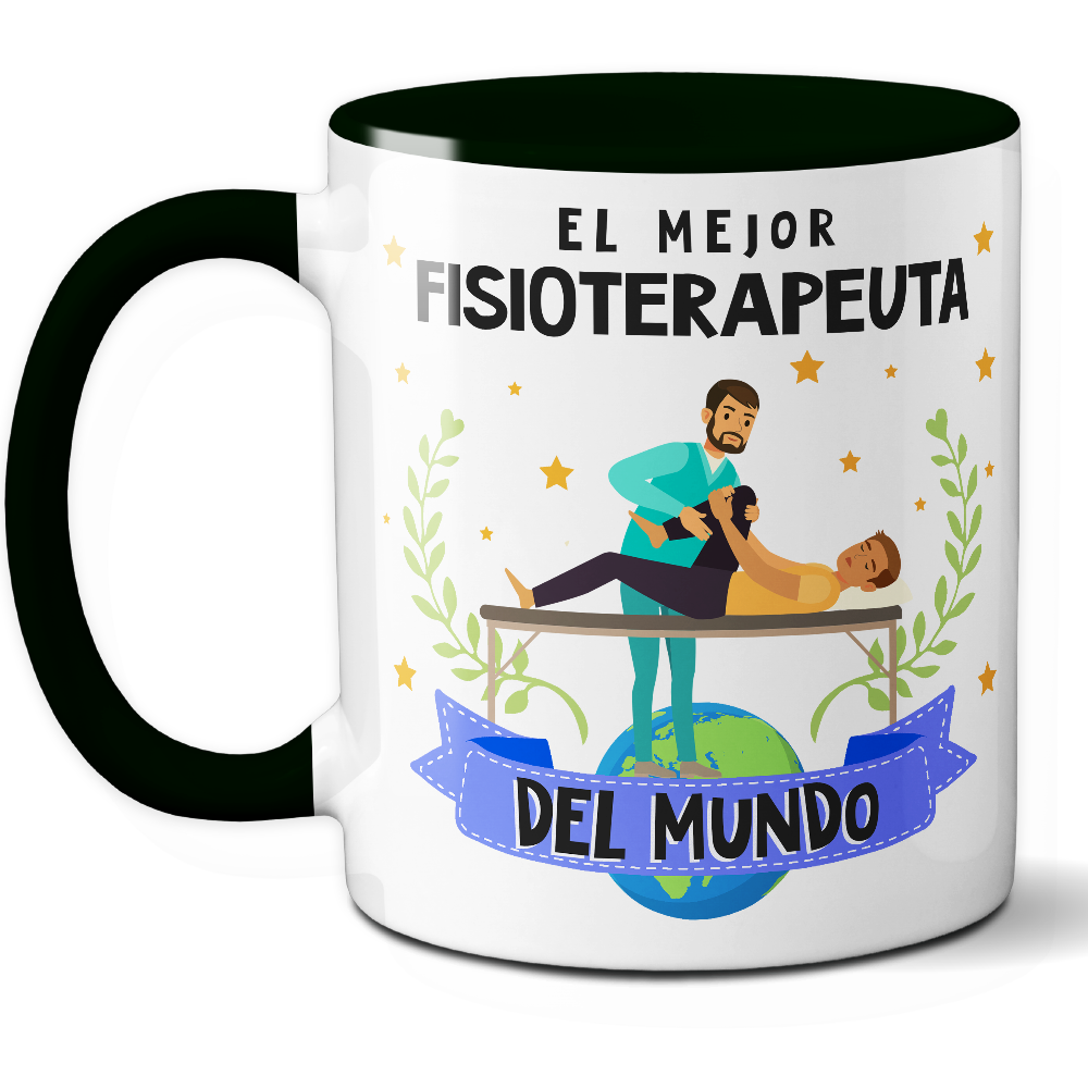 Taza Original 'El mejor fisioterapeuta del mundo' - Ref. 45 - Cerámica 325 ml