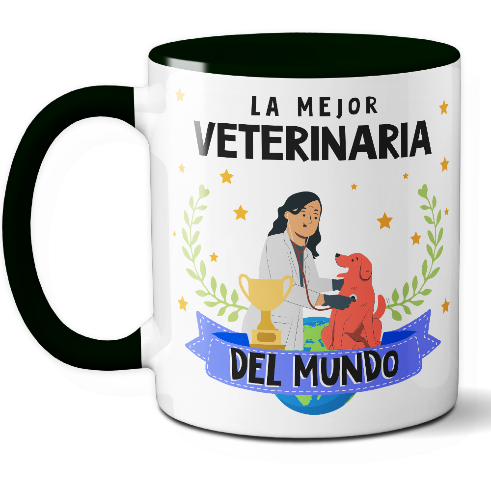 Taza Original 'La mejor veterinaria del mundo' - Ref. 76 - Cerámica 325 ml