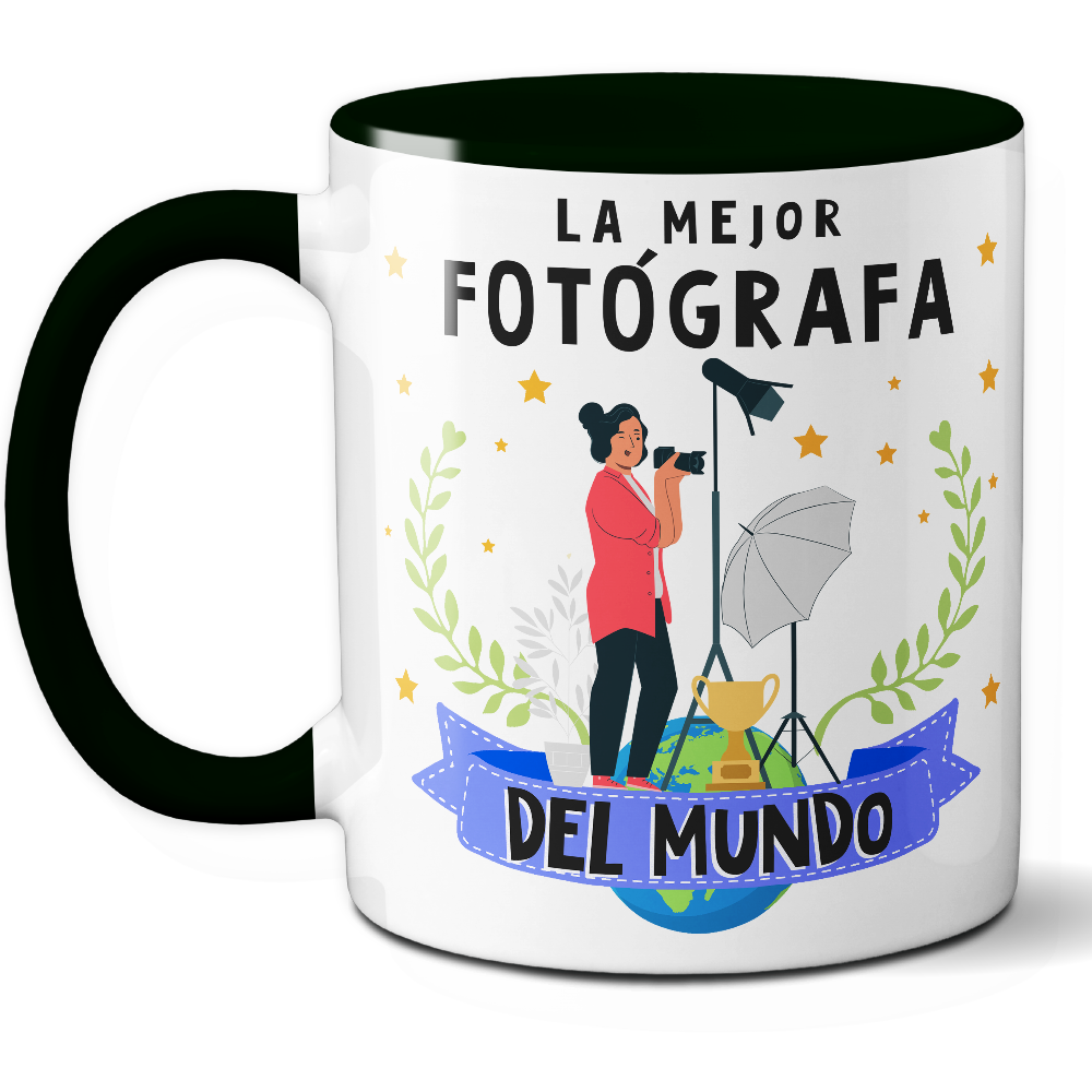 Taza Original 'La mejor fotógrafa del mundo' - Ref. 48 - Cerámica 325 ml