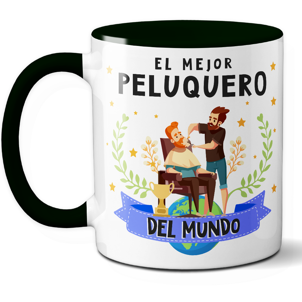 Taza Original 'El mejor peluquero del mundo' - Ref. 66 - Cerámica 325 ml