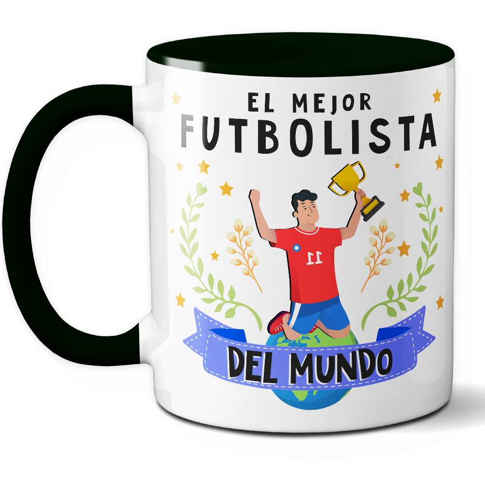 Taza Original 'El mejor futbolista del mundo' - Ref. 87 - Cerámica 325 ml