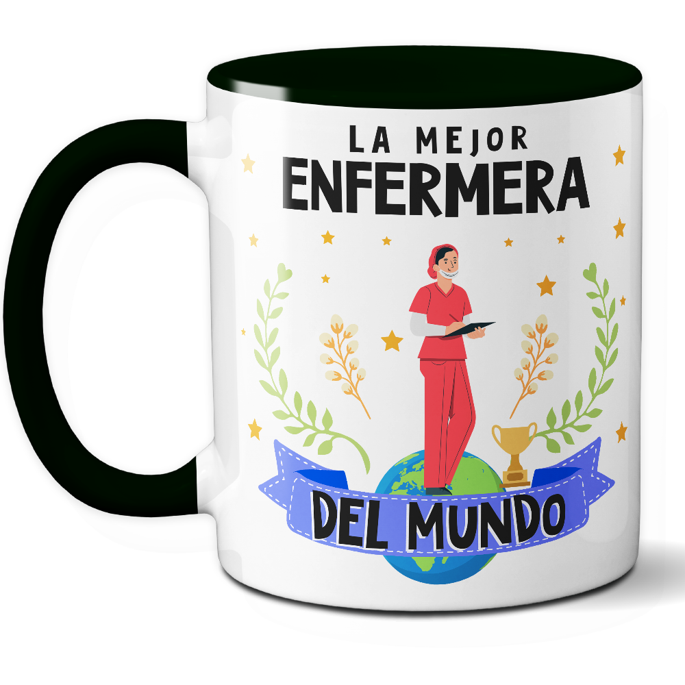 Taza Original 'La mejor enfermera del mundo' - Ref. 40 - Cerámica 325 ml
