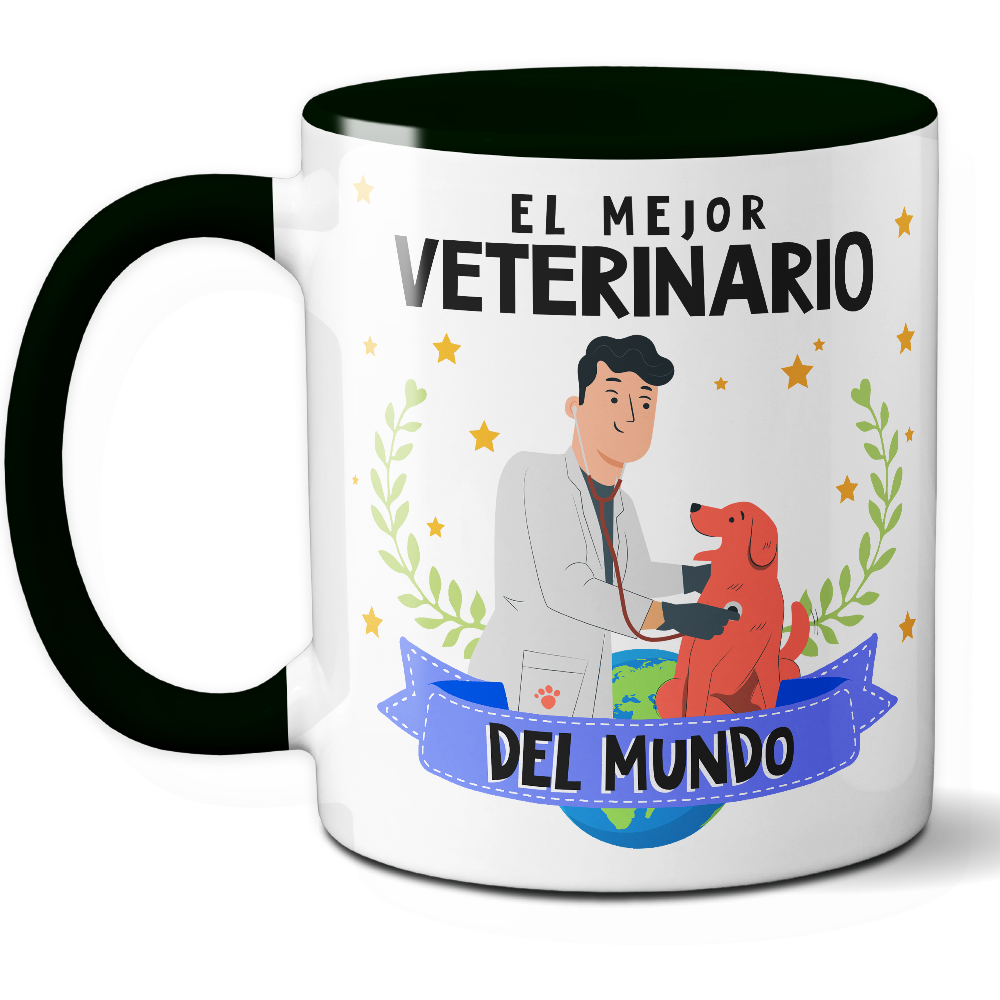 Taza Original 'El mejor veterinario del mundo' - Ref. 77 - Cerámica 325 ml