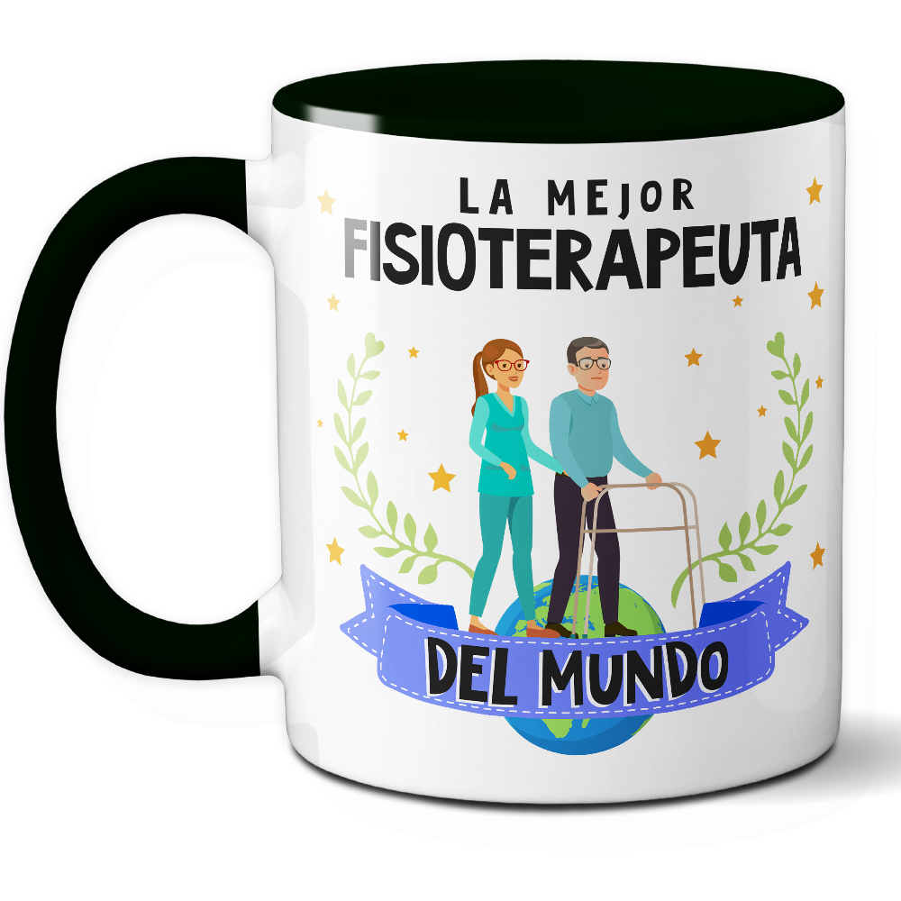 Taza Original 'La mejor fisioterapeuta del mundo' - Ref. 46 - Cerámica 325 ml