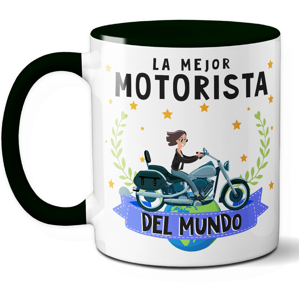Taza Original 'La mejor motorista del mundo' - Ref. 80 - Cerámica 325 ml
