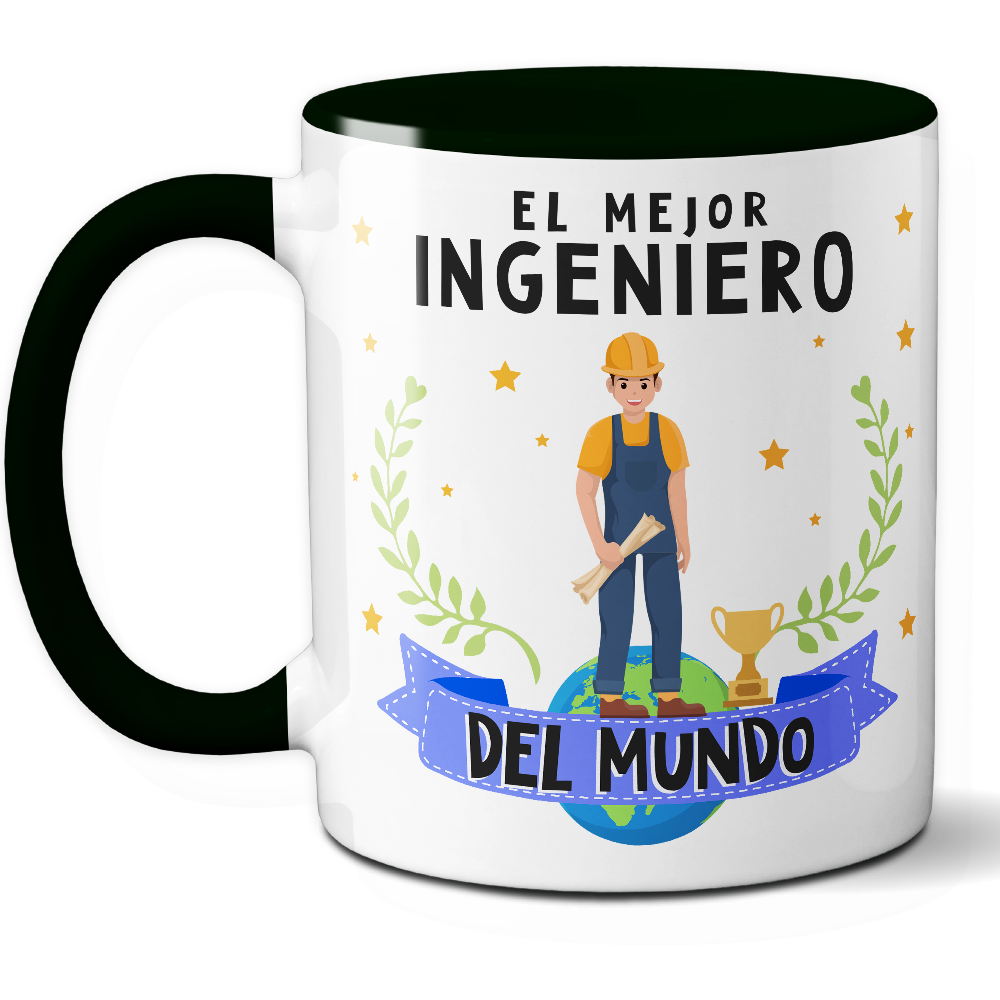 Taza Original 'El mejor ingeniero del mundo' - Ref. 56 - Cerámica 325 ml