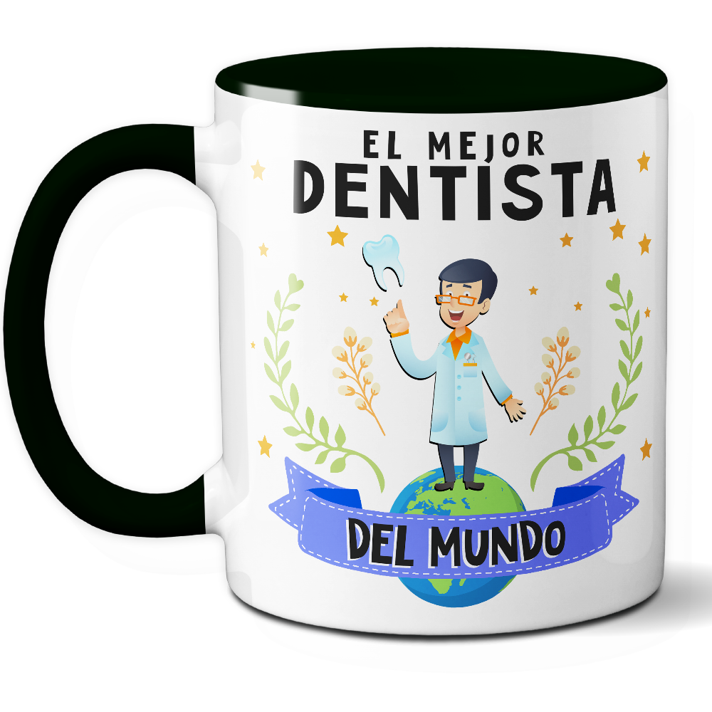 Taza Original 'El mejor dentista del mundo' - Ref. 37 - Cerámica 325 ml