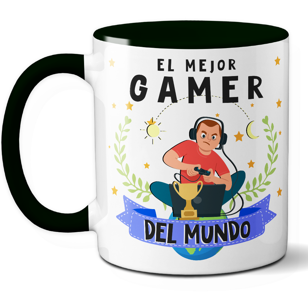 Taza Divertida 'El mejor gamer del mundo' - Ref. 89 - Cerámica 325 ml