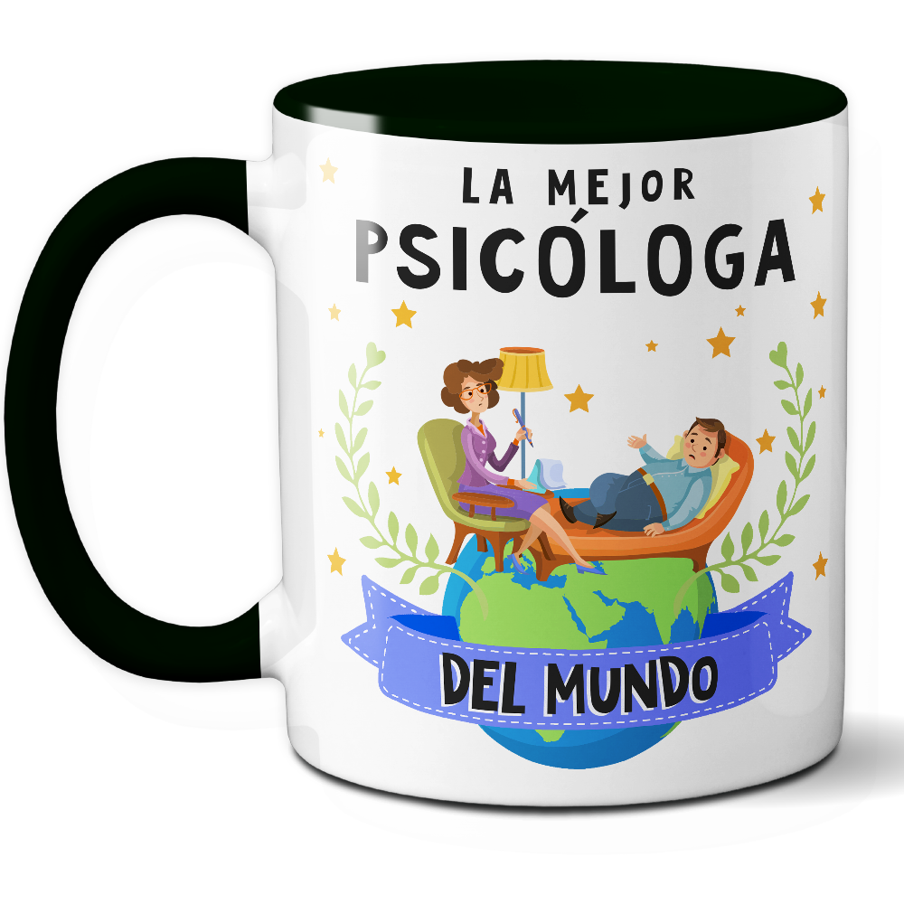 Taza Original 'La mejor psicóloga del mundo' - Ref. 75 - Cerámica 325 ml