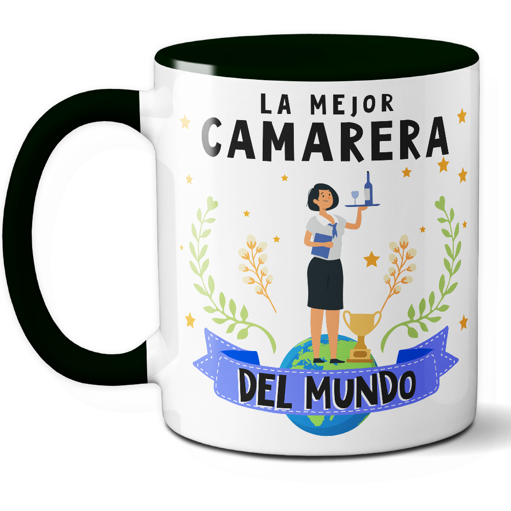 Taza Original 'La mejor camarera del mundo' - Ref. 32 - Cerámica 325 ml