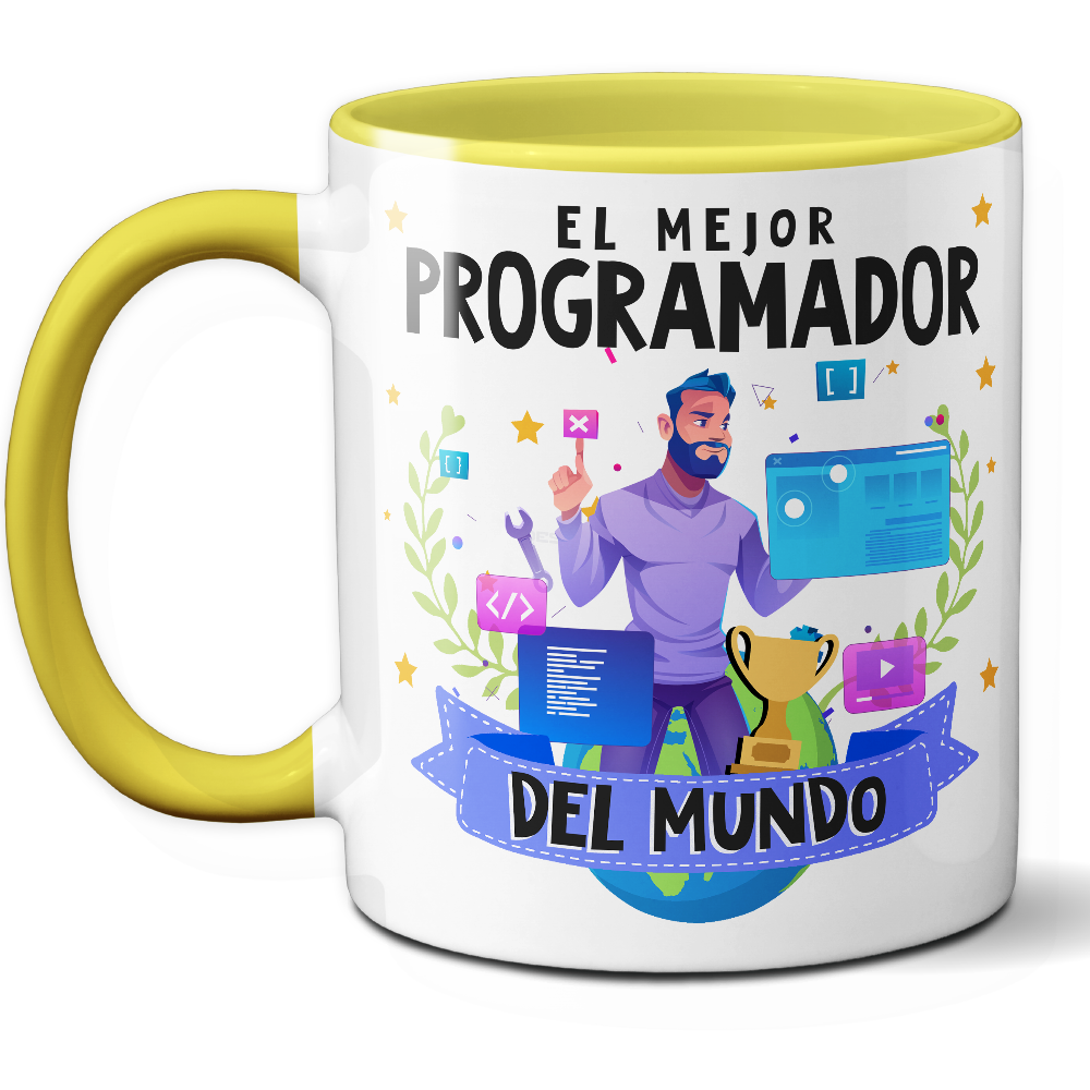 Taza Original 'El mejor programador del mundo' - Ref. 95 - Cerámica 325 ml
