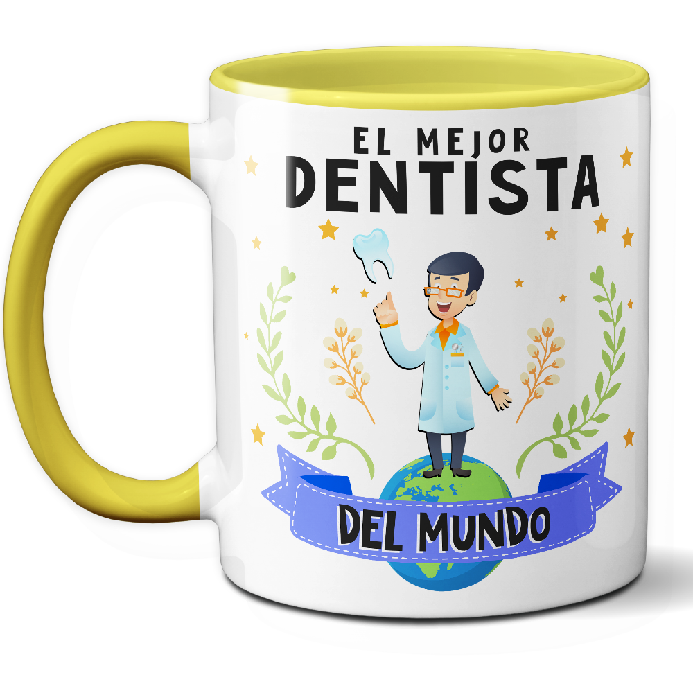 Taza Original 'El mejor dentista del mundo' - Ref. 37 - Cerámica 325 ml