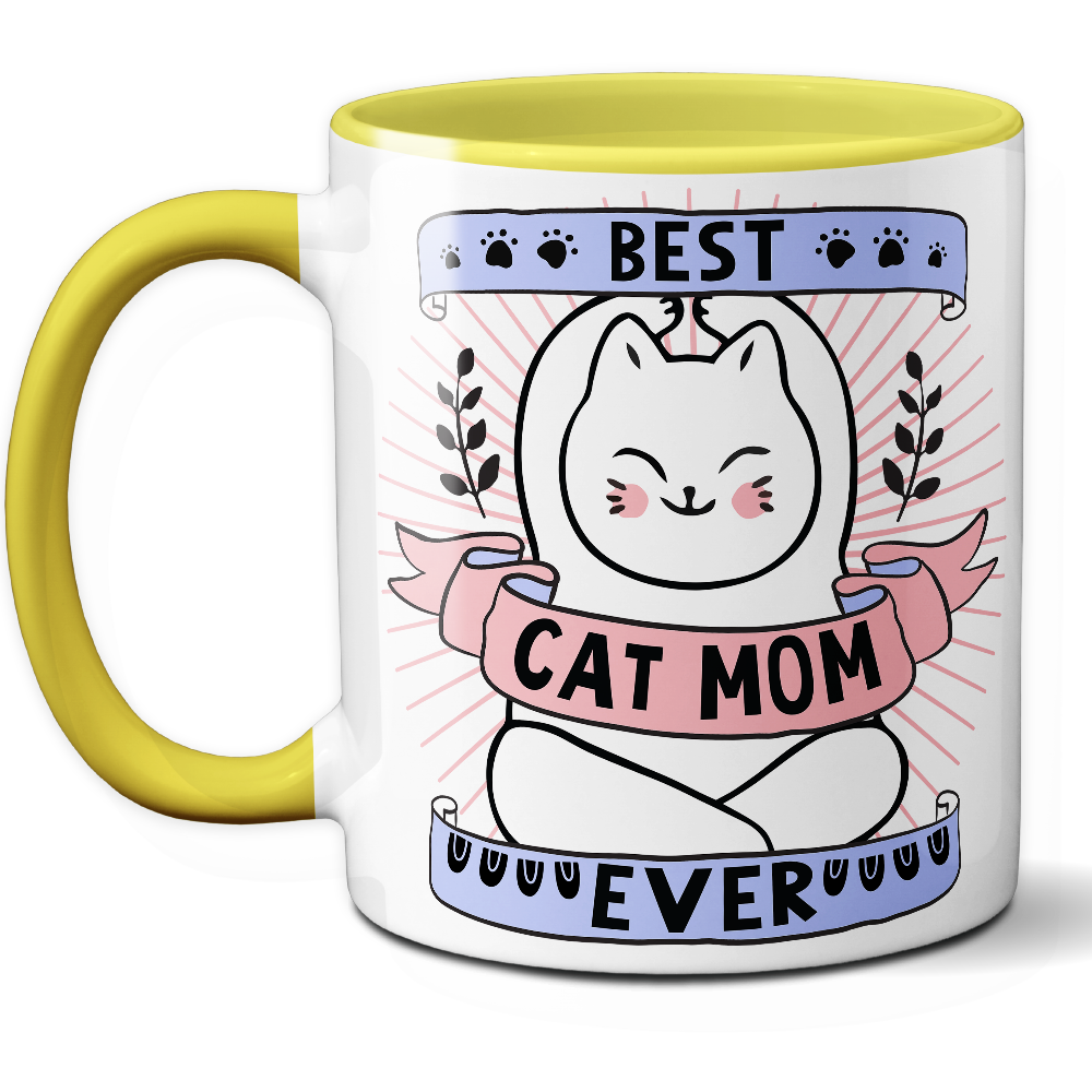 Taza Original 'Best Cat Mom Ever' - Ref. 15 - Cerámica 325 ml