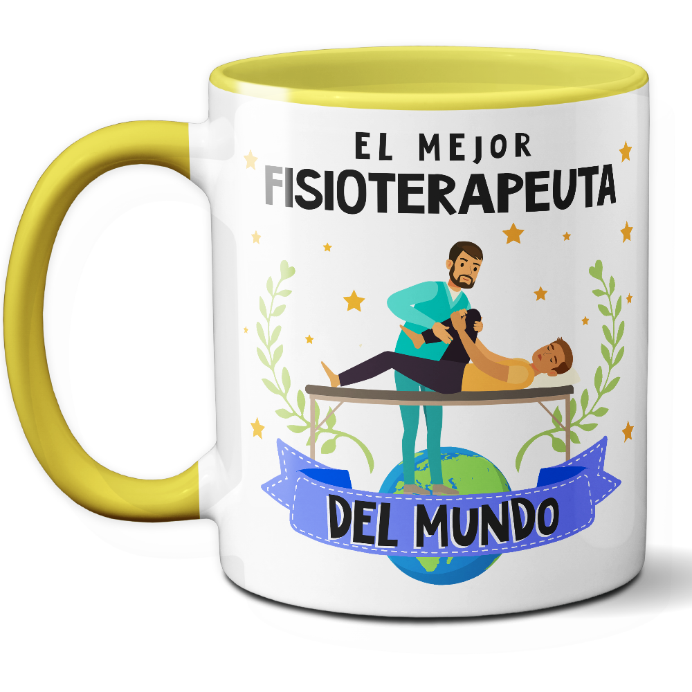 Taza Original 'El mejor fisioterapeuta del mundo' - Ref. 45 - Cerámica 325 ml