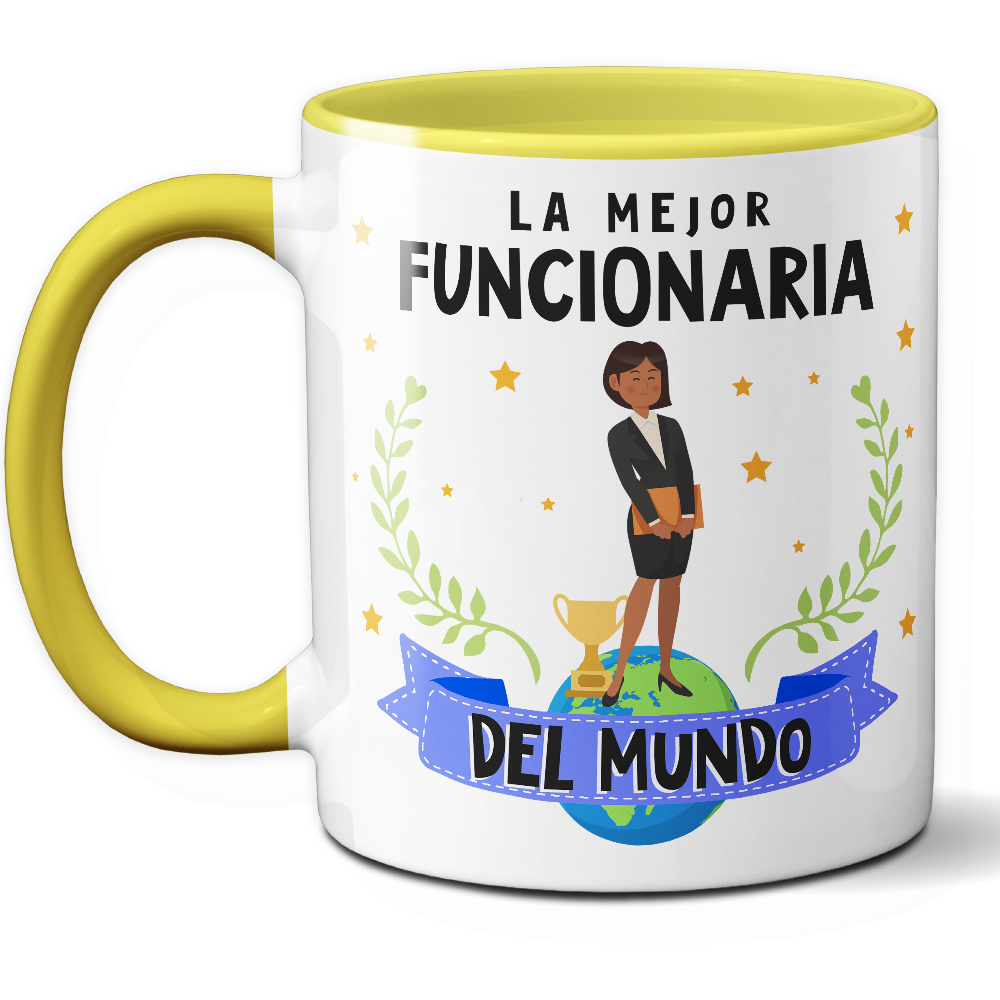 Taza Original 'La mejor funcionaria del mundo' - Ref. 50 - Cerámica 325 ml