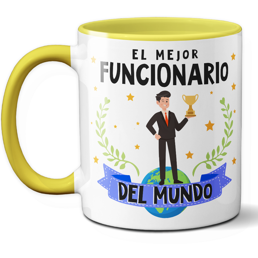 Taza Original 'El mejor funcionario del mundo' - Ref. 51 - Cerámica 325 ml