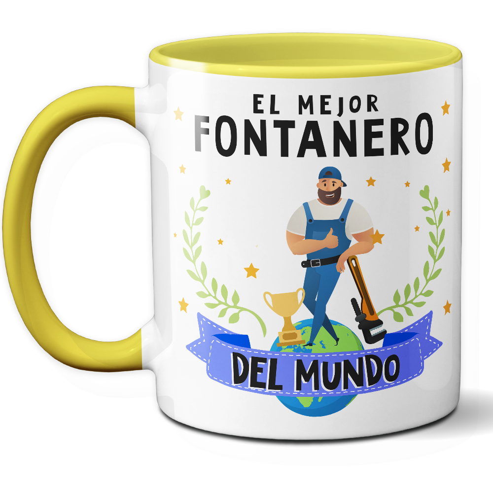 Taza Original 'El mejor fontanero del mundo' - Ref. 47 - Cerámica 325 ml