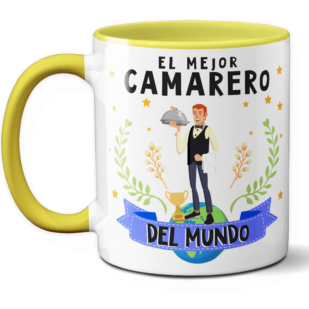 Taza Original 'El mejor camarero del mundo' - Ref. 33 - Cerámica 325 ml