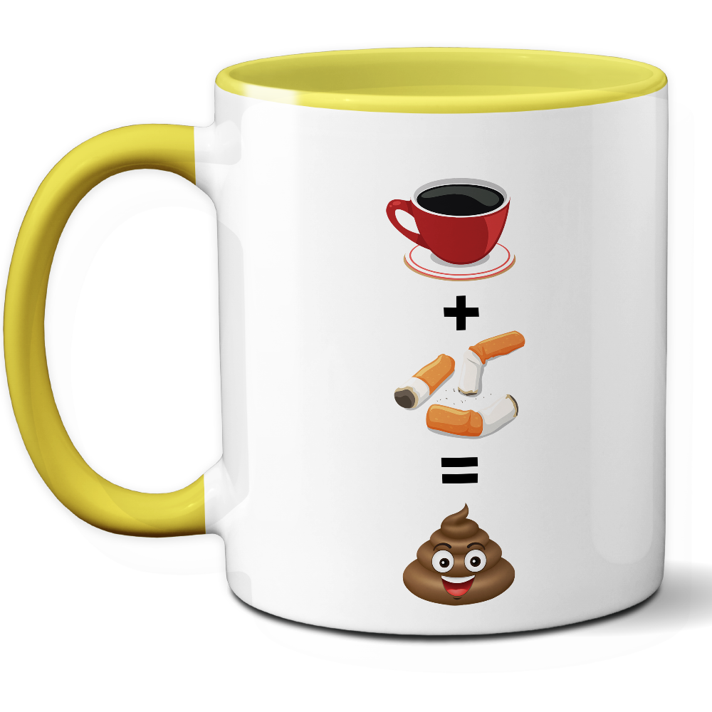 Taza Humorística 'Café + Cigarro = Muñeco de barro' - Ref. 99 - Cerámica 325 ml