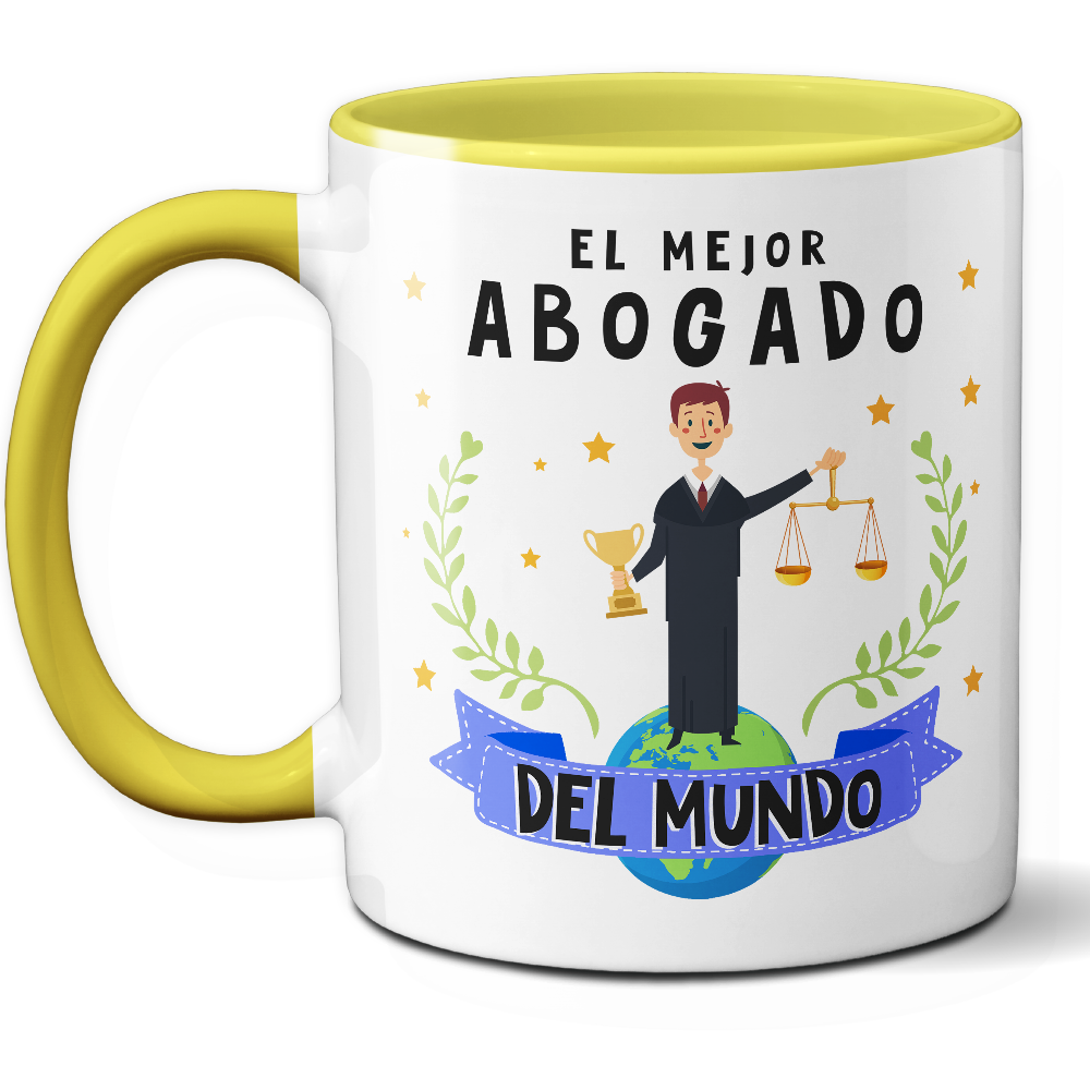 Taza Original 'El mejor abogado del mundo' - Ref. 28 - Cerámica 325 ml