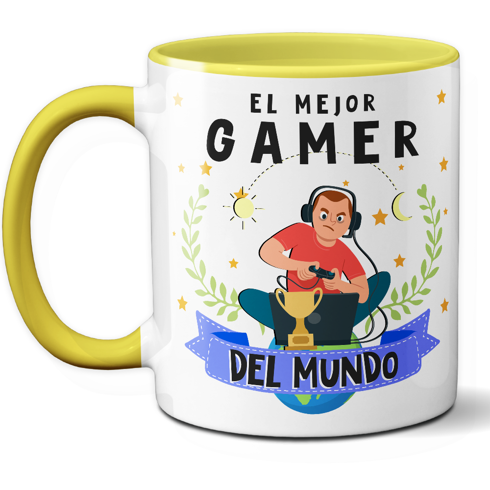 Taza Divertida 'El mejor gamer del mundo' - Ref. 89 - Cerámica 325 ml